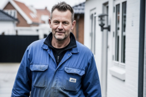 Professionel VVS-installatør i arbejde med rør