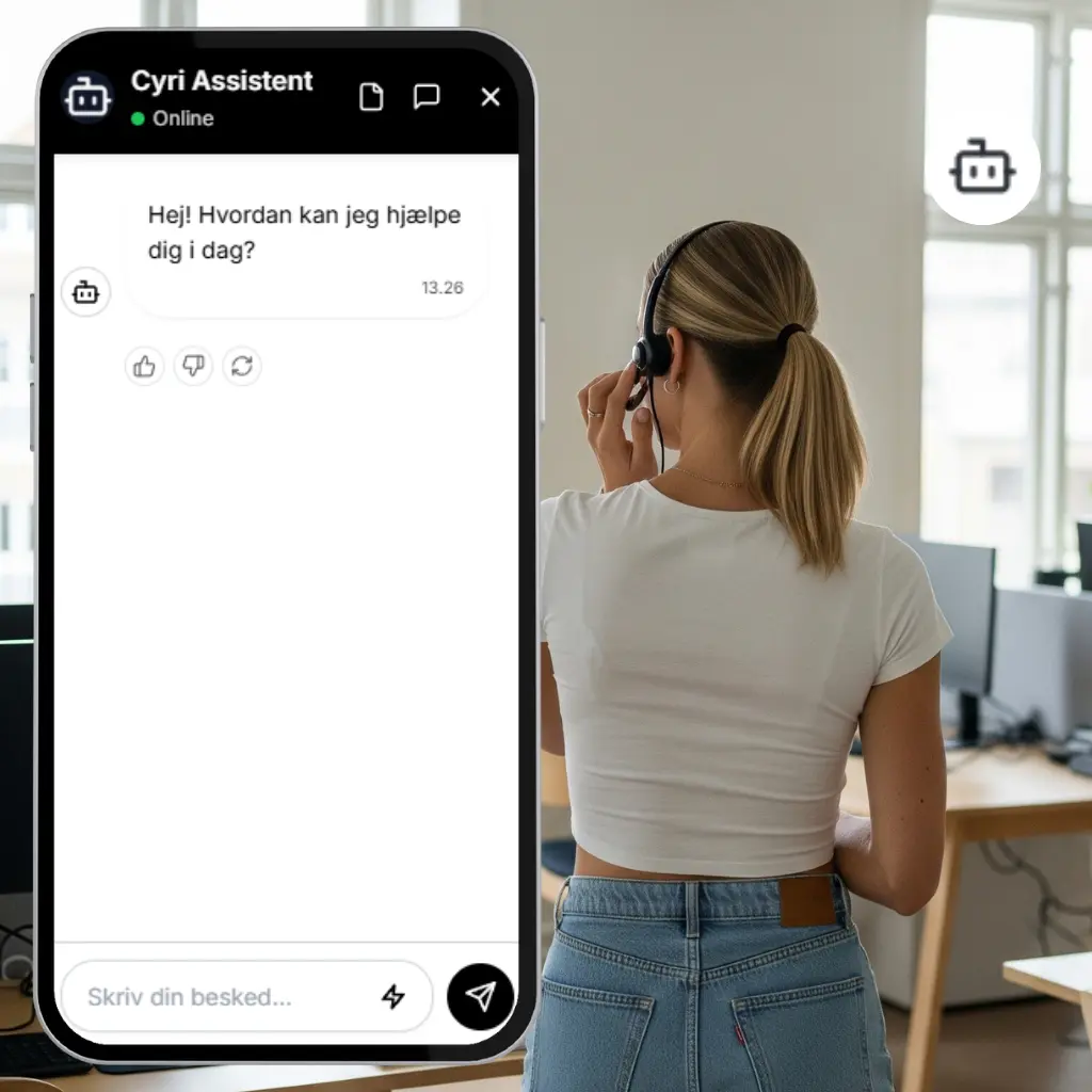 En Cyri AI chatbot yder automatiseret kundeservice og forbedrer brugeroplevelsen.